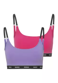 Бюстгальтер без косточек HUGO Underwear "TWIN BRALETTE STRIPE", с эластичным поясом, розовый