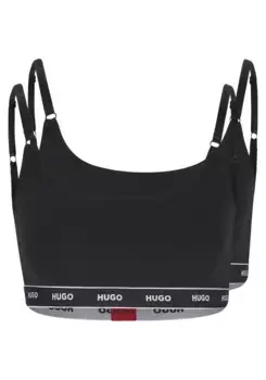 Бюстгальтер без косточек HUGO Underwear "TWIN BRALETTE STRIPE", с регулируемыми бретелями, черный