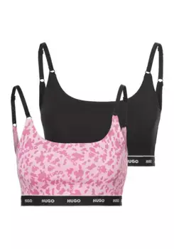 Бюстгальтер без косточек HUGO Underwear "TWIN BRALETTE DESIGN", с логотипом HUGO на поясе, цвет Medium_Pink660