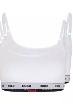Бюстгальтер без косточек HUGO Underwear "TWIN BRALETTE STRIPE", с регулируемыми бретелями, черный