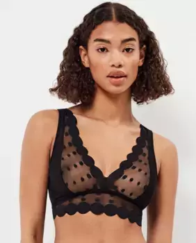 Бюстгальтер без косточек и пены из кружевной ткани Gisela, черный