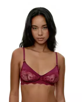 Бюстгальтер без косточек из кружева и атласа-балконета Black Limba, фиолетовый
