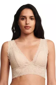 Бюстгальтер без косточек из мягкого кружева с цветочным мотивом Chantelle, белый