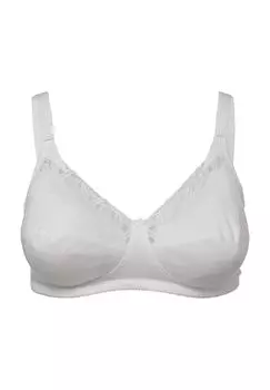 Бюстгальтер без косточек, кружевной, однотонный, женский susa, белый