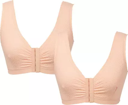 Бюстгальтер без косточек MedoVital Vorderverschluss BH ohne Bgel 2er Pack, цвет haut
