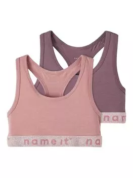 Бюстгальтер без косточек NAME IT, ягодный/темно-розовый