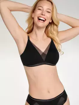Бюстгальтер без косточек Naturana, чашка B-D, хорошая посадка, гарантированная идеальная посадка, черный