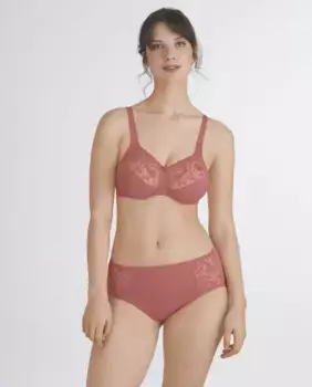 Бюстгальтер без косточек с цветочной вышивкой Felina, коралловый