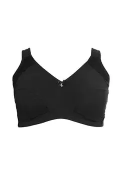 Бюстгальтер без косточек с кружевной отделкой по бокам sheego, черный