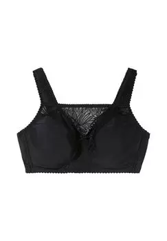 Бюстгальтер без косточек с кружевной вставкой sheego, черный