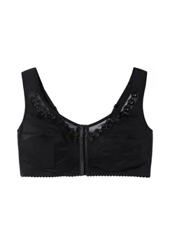 Бюстгальтер без косточек с кружевом и застежкой спереди sheego, черный