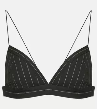 Бюстгальтер без косточек с люрексом в тонкую полоску Alex Perry, черный