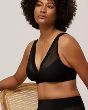 Бюстгальтер без косточек с перекрещивающимся вырезом и тюлем Ysabel Mora, черный