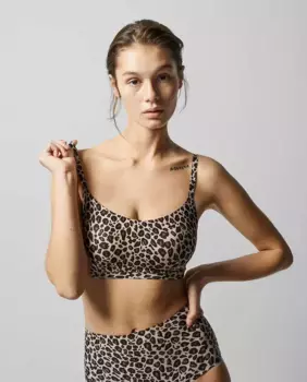 Бюстгальтер без косточек с принтом Soft Stretch Chantelle, черный