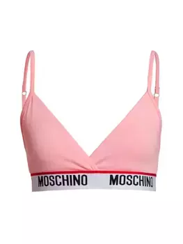 Бюстгальтер без косточек с треугольными чашками и логотипом Core Moschino, розовый