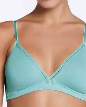 Бюстгальтер без косточек с треугольными чашками из однотонной ткани Punto Blanco, цвет Verde Agua