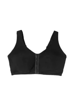 Бюстгальтер без косточек с застежкой спереди, широкие бретели sheego, черный