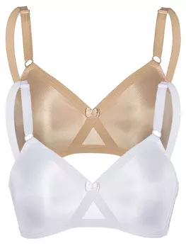 Бюстгальтер без косточек Sassa 2er Sparpack Soft BH ohne Bgel, цвет Weiss puder
