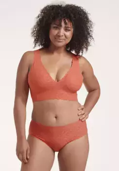 Бюстгальтер без косточек Sloggi "Zero Feel Lace 2.0 Top", слегка уплотненные чашки, закругленный кружевной низ, цвет Wassermelone