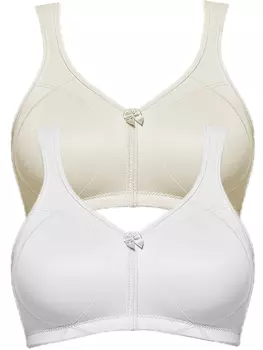 Бюстгальтер без косточек SUSA 2er Pack Entlastungs BH Topsy Plus, цвет Weiss champ.micro