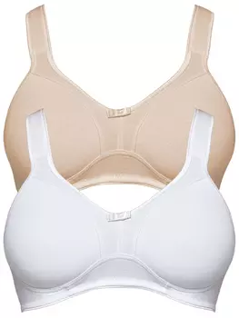 Бюстгальтер без косточек SUSA 2er Pack Entlastungs BH ohne Bgel Basics, цвет Weiss cappuccino