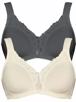 Бюстгальтер без косточек Viania 2er Pack Soft BH Helga, цвет cream graphite