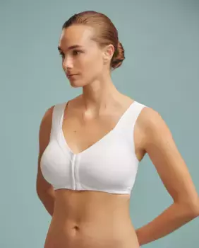 Бюстгальтер без косточек, застежка спереди, хлопок Naturana, белый