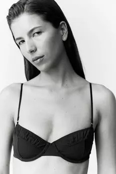Бюстгальтер без подкладок из микрофибры на косточках H&M, черный