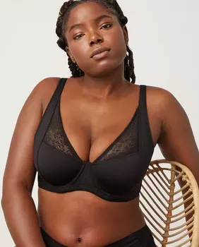 Бюстгальтер без подкладок на косточках с широкими бретелями. Ysabel Mora, черный