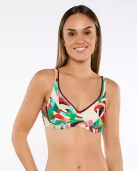 Бюстгальтер бикини KIBA на косточках с регулируемой чашкой C/D/E, с контуром и регулируемой бретелью Red Point, мультиколор