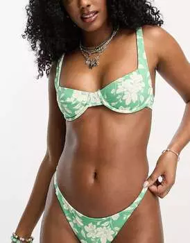 Бюстгальтер бикини на косточках Billabong Field Day с цветочным принтом