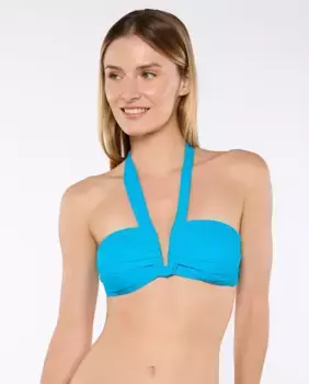 Бюстгальтер-бикини SALI Bando foam "V" с чашкой B и бретелями, завязывающимися на шее Red Point, синий