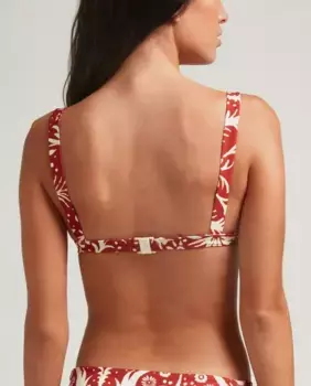 Бюстгальтер бикини Sophia с треугольными чашками, цветочным принтом и съемными поролоновыми вставками Robin Collection, коричневый