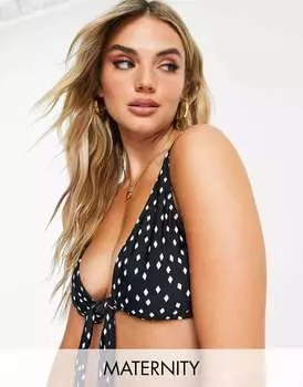 Бюстгальтер бикини в горошек с завязкой спереди The Frolic Maternity