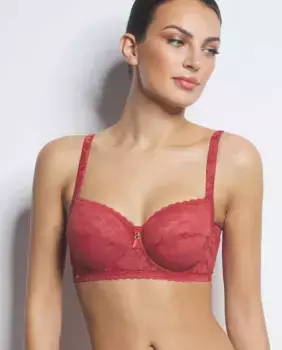 Бюстгальтер большого размера с высоким вырезом Selmark, красный