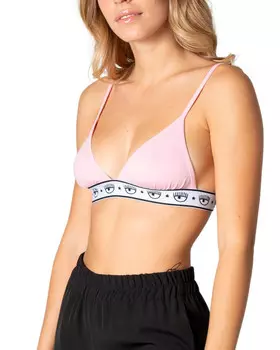 Бюстгальтер-бралетт Chiara Ferragni Collection с логотипом бренда, розовый