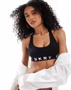 Бюстгальтер-бралетт DKNY с черным/белым логотипом