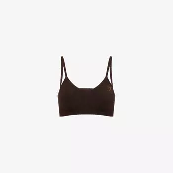 Бюстгальтер-бралетт Gymshark Luxe из бесшовного джерси, коричневый