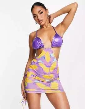 Бюстгальтер-бралетт из фольги с вырезом мини-платья ASYOU с принтом бабочки