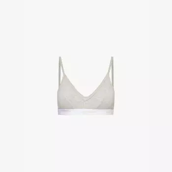 Бюстгальтер-Бралетт из хлопковой смеси с фирменным поясом Gymshark, серый