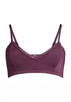Бюстгальтер-Бралетт из микросатина с кружевной отделкой Manguun, цвет italian plum