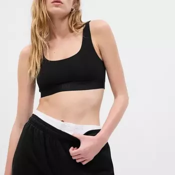 Бюстгальтер-Бралетт из органического хлопка стретч Gap, черный