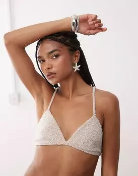 Бюстгальтер-бралетт Miss Selfridge премиум-класса с треугольными чашечками и кристаллами