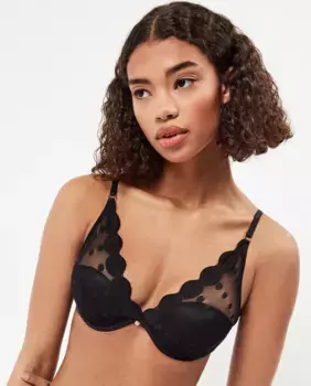 Бюстгальтер Бралетт на косточках и пене с кружевом Gisela, чёрный