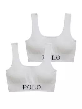 Бюстгальтер-бралетт Polo Ralph Lauren Ribbed Seamless, белый
