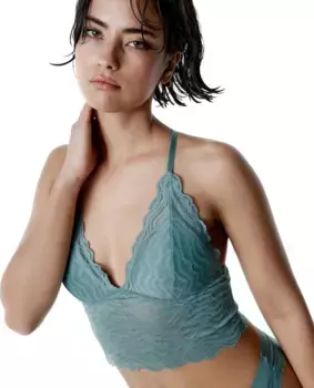 Бюстгальтер-бралетт с геометрическим кружевом и укороченным топом Black Limba, зеленый