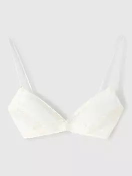 Бюстгальтер-бралетт с кружевной отделкой Ermanno Scervino, белый