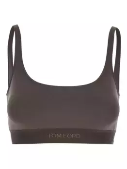 Бюстгальтер-бралетт с логотипом и жаккардом TOM FORD, коричневый