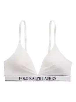 Бюстгальтер-бралетт с логотипом POLO RALPH LAUREN, белый