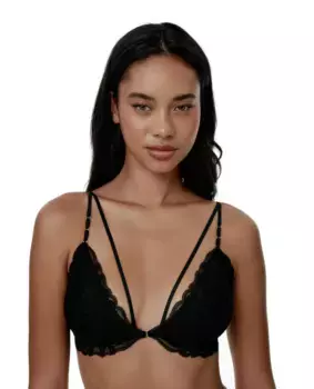 Бюстгальтер-бралетт с лямкой и ремешками Black Limba, черный